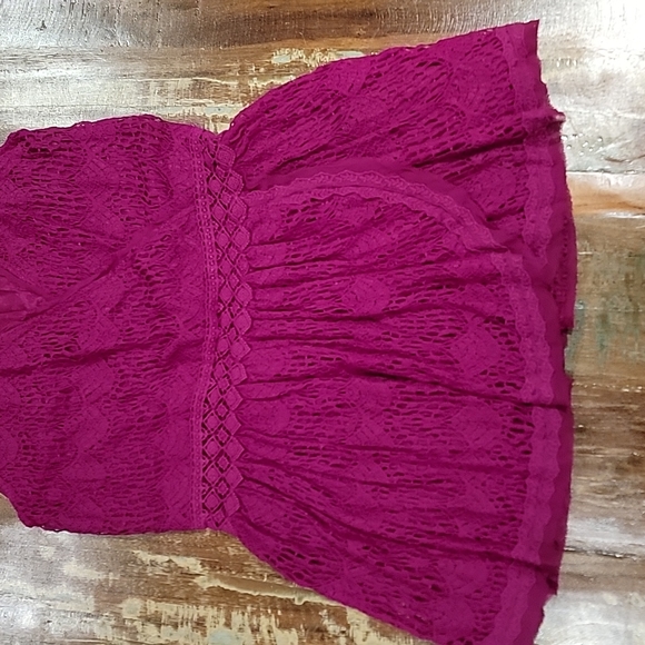 Free People Women's Lace Top - Pink XS - Picture 3 of 7